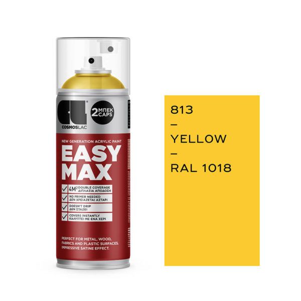 Φωτογραφία προϊόντος: Σπρέι COSMOS LAC EASYMAX ΚΙΤΡΙΝΟ Νo813 400ml