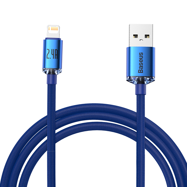 Φωτογραφία προϊόντος: Baseus Crystal Shine Series Cable USB to Lightning 2.4A 2m Blue