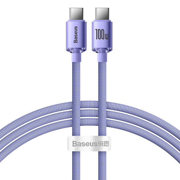 Φωτογραφία προϊόντος: Baseus Crystal Shine Series PD Cable Type-C to Type-C 100W 1.2m Lilac (CAJY000605)