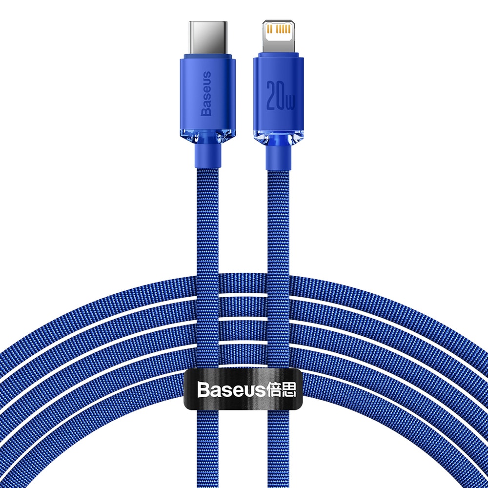 Φωτογραφία προϊόντος: Baseus Crystal Shine Series Type-C to Lightning Cable 20W 2m Blue (CAJY000303)