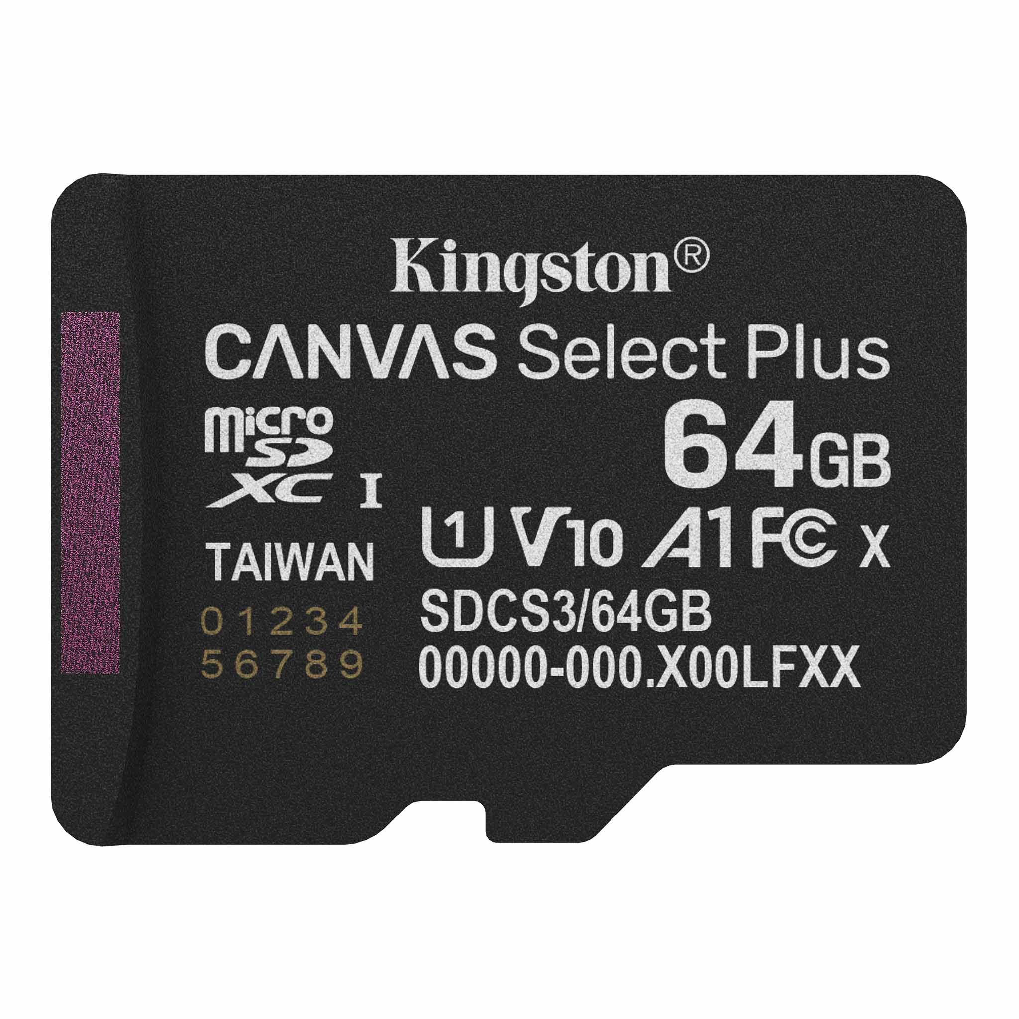 Φωτογραφία προϊόντος: KINGSTON Memory Card MicroSD Canvas Select Plus SDCS3/64GBSP, Class 10