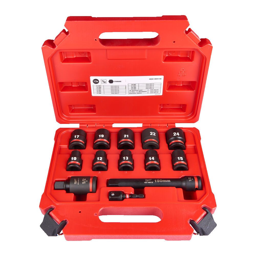 Φωτογραφία προϊόντος: ½" SHOCKWAVE™ SET ΚΑΡΥΔΑΚΙΑ ΚΡΟΥΣΗΣ 13 ΤΕΜ MILWAUKEE 4932480456