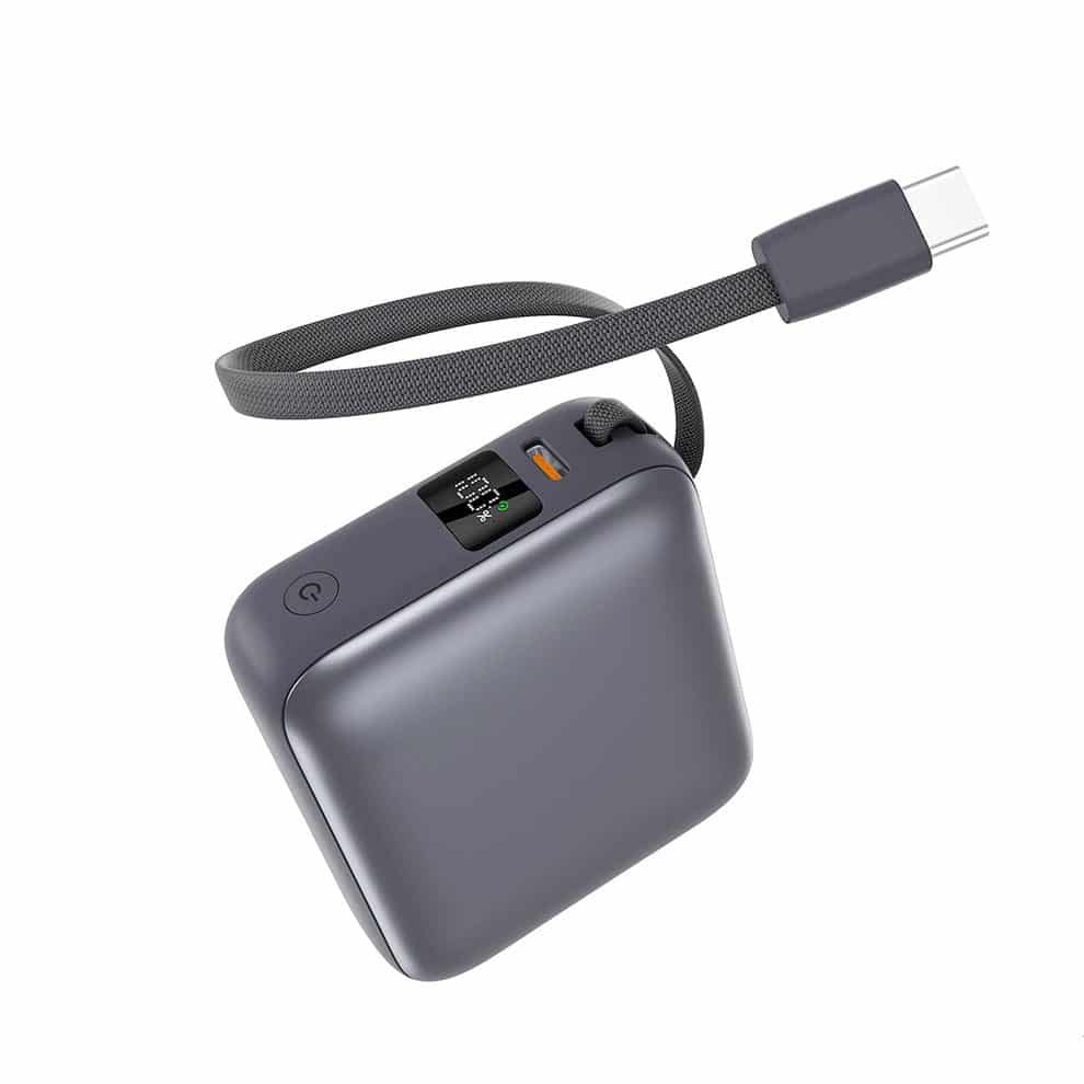 Φωτογραφία προϊόντος: QCY PB10C Grey 10000mAh 35W PD fast charge power bank - Digital Display, Fireproof ABS+PC