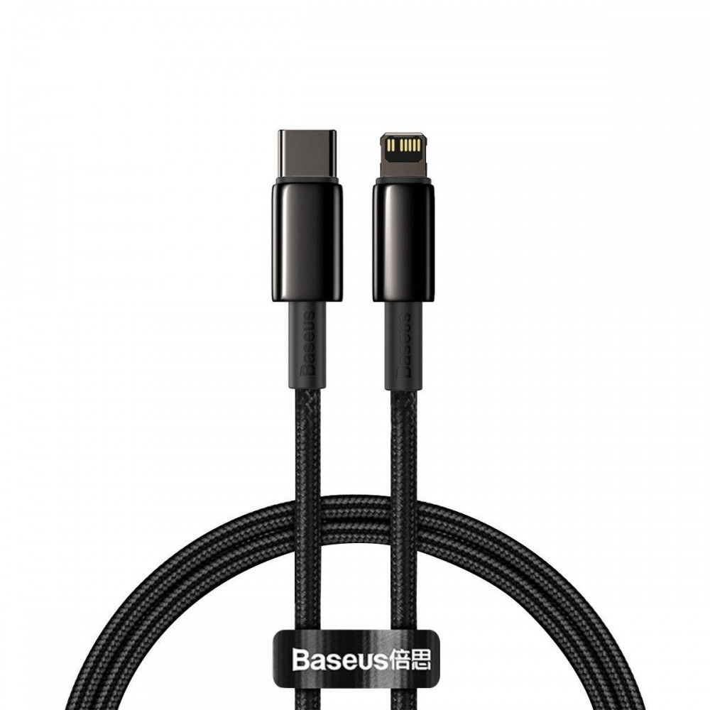Φωτογραφία προϊόντος: Baseus Καλώδιο USB-C σε Lightning Tungsten Gold PD 20W 1m (Μαύρο)
