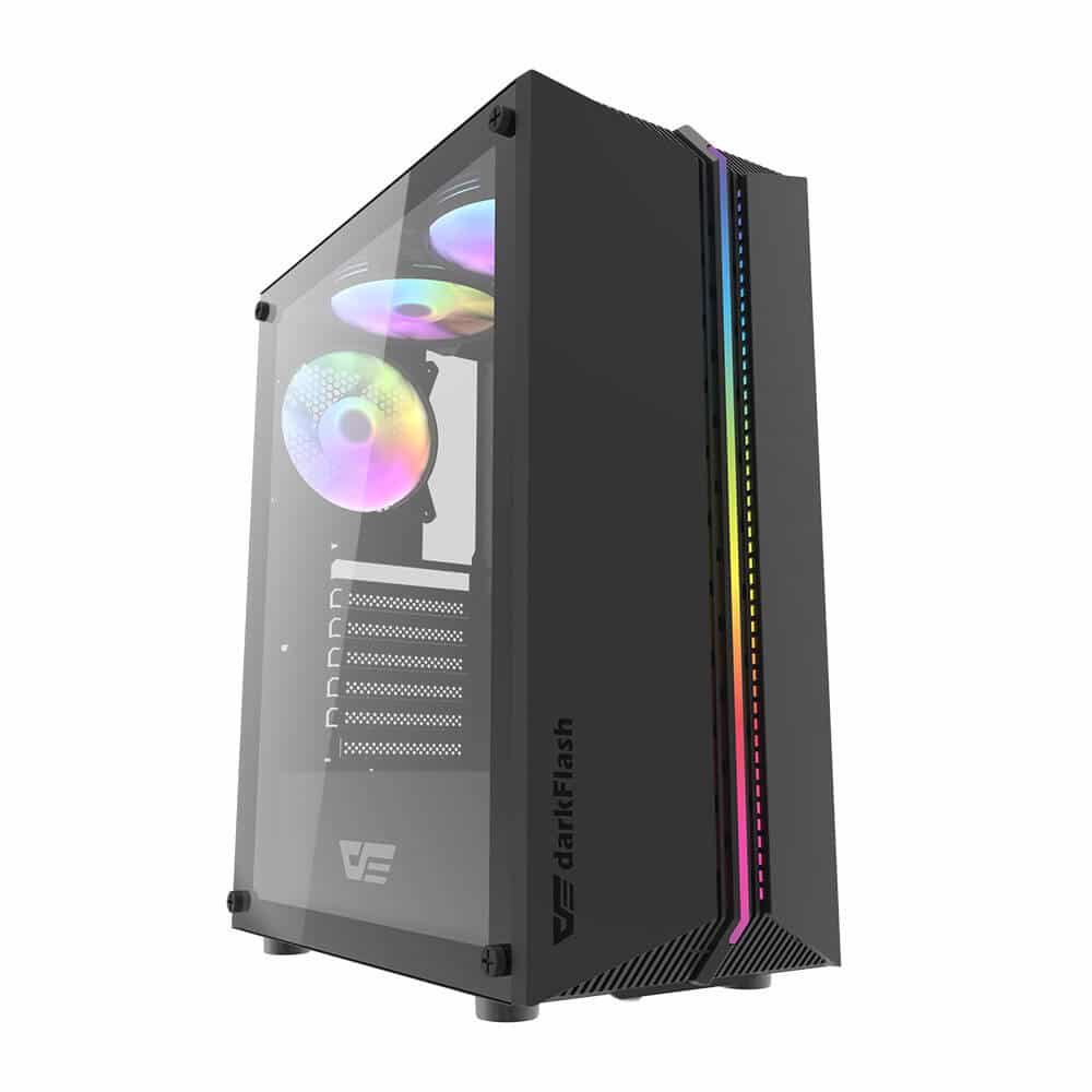 Φωτογραφία προϊόντος: Darkflash DK151 LED θήκη υπολογιστή (μαύρη) + 3 ανεμιστήρες RGB
