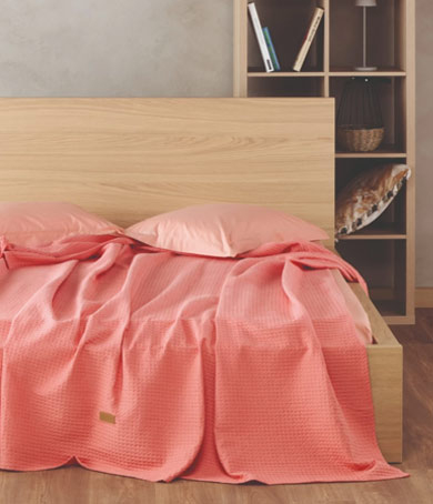 Φωτογραφία προϊόντος: Κουβέρτα Waffle Μονή KENTIA COEN 40 PEACH 75427 Peach 170x230cm