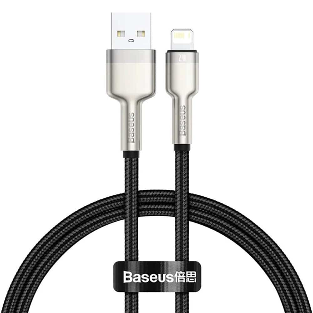 Φωτογραφία προϊόντος: Baseus Καλώδιο USB σε Lightning Cafule Metal Braided, 2.4A, 1m (Μαύρο)