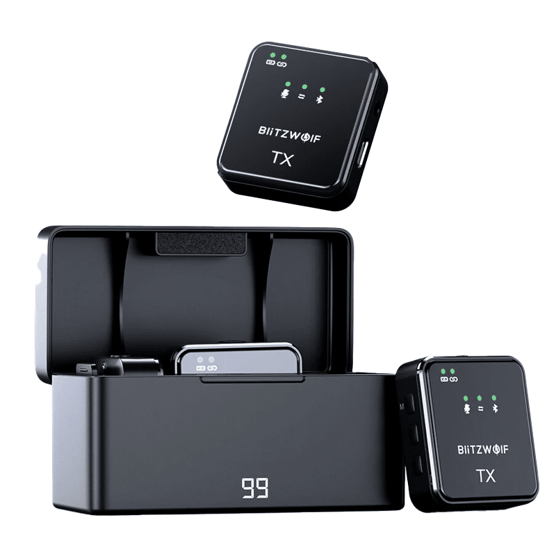 Φωτογραφία προϊόντος: Wireless Microphone BlitzWolf, BW-SX63, 1000mAh (black)