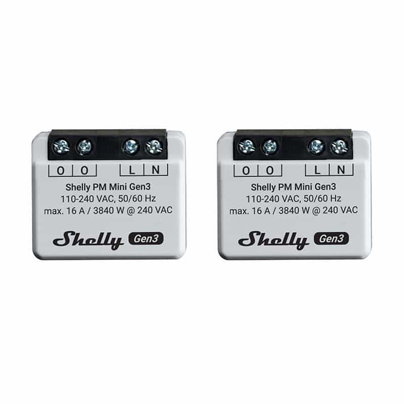 Φωτογραφία προϊόντος: Shelly PM Mini Gen3 Set of 2 Controllers, WiFi/Bluetooth