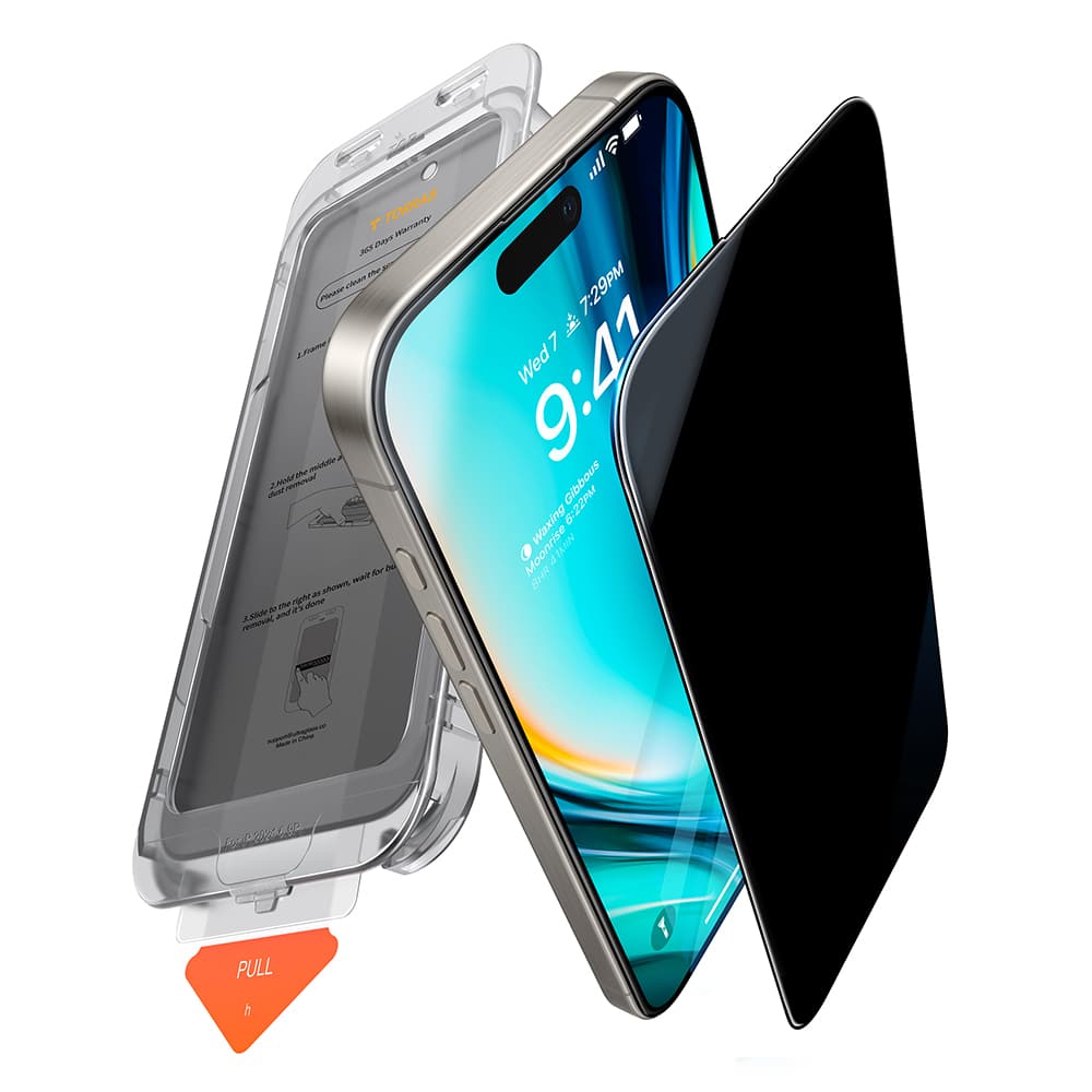 Φωτογραφία προϊόντος: Torras Privacy tempered glass Install Master Privacy for iPhone 16 Plus