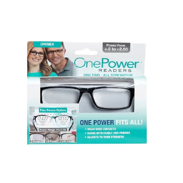 Φωτογραφία προϊόντος: One Power Readers Προσαρμόζομενα Unisex Γυαλιά Πρεσβυωπίας +2.50 Μαύρα