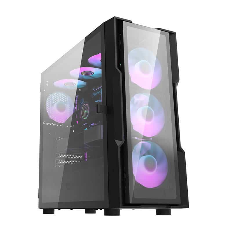 Φωτογραφία προϊόντος: Darkflash DK431 Γυάλινη θήκη υπολογιστή (μαύρη) + 4 ανεμιστήρες RGB
