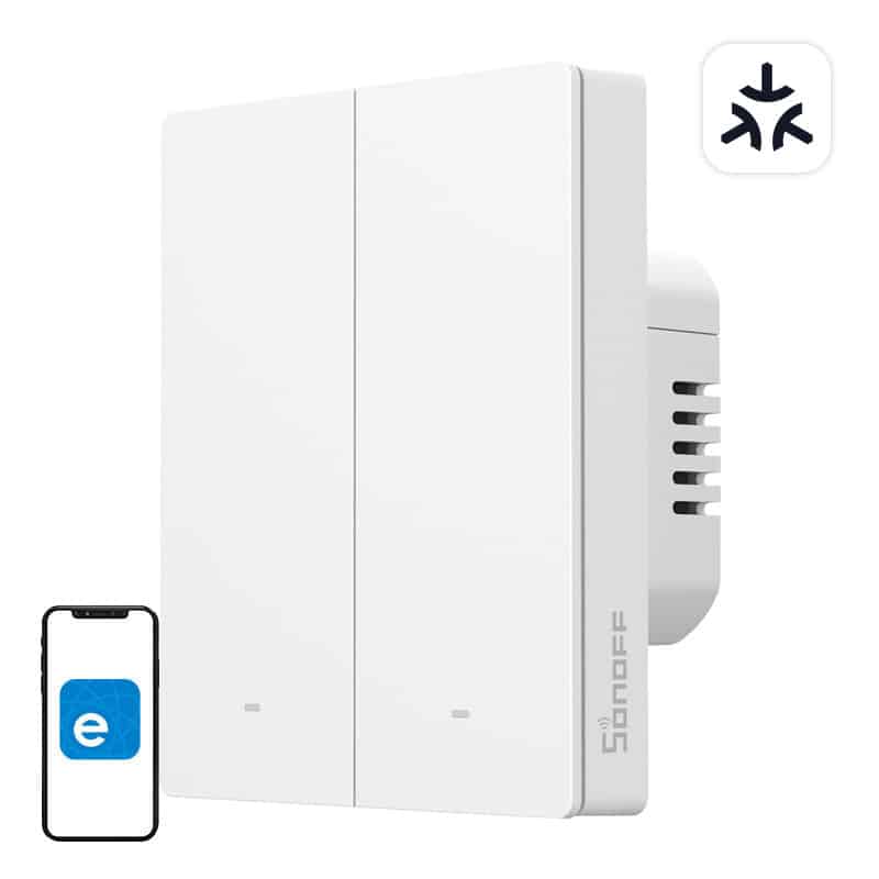 Φωτογραφία προϊόντος: Smart wall switch SONOFF M5-2C-80W Matter (2-channel, to frame)