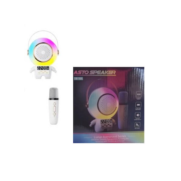 Φωτογραφία προϊόντος: Επαναφορτιζόμενο ασύρματο ηχείο καραόκε με μικρόφωνο Bluetooth λευκό XM-X66