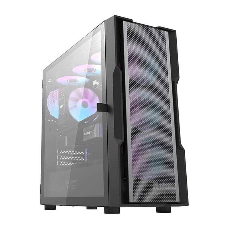 Φωτογραφία προϊόντος: Darkflash DK431 Mesh θήκη υπολογιστή (μαύρη) + 4 ανεμιστήρες ARGB