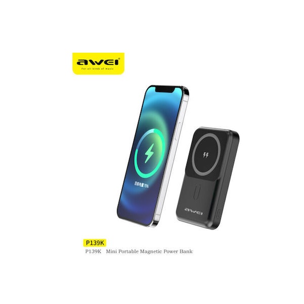 Φωτογραφία προϊόντος: Awei P139K Power Bank 10000mAh Μαύρο