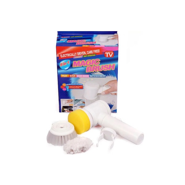 Φωτογραφία προϊόντος: Magic Brush 5 σε 1 Πλαστική Περιστρεφόμενη Βούρτσα Καθαρισμού με Λαβή Λευκή 22825822