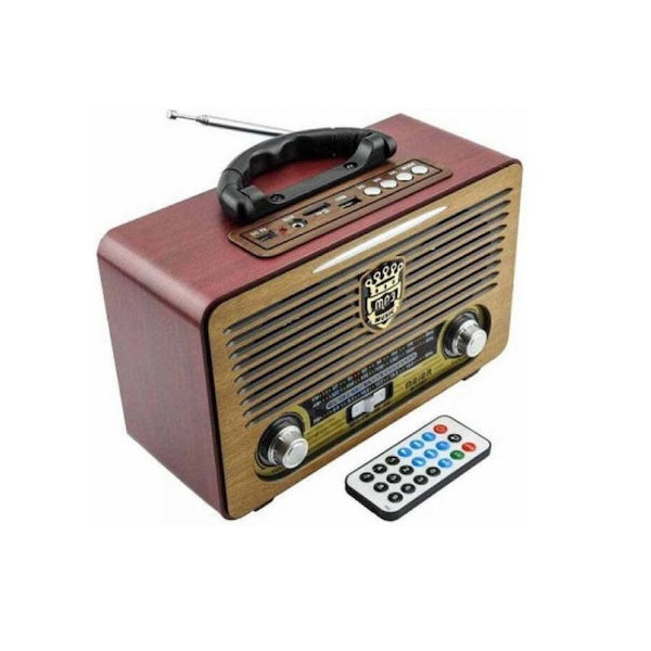 Φωτογραφία προϊόντος: Meier M-115BT Retro Επιτραπέζιο Ραδιόφωνο Επαναφορτιζόμενο με USB, Καφέ
