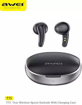 Φωτογραφία προϊόντος: Awei T75 Earbud Bluetooth Handsfree Ακουστικά με Θήκη Φόρτισης, Μαύρα