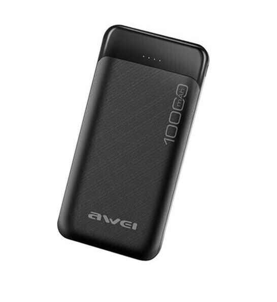 Φωτογραφία προϊόντος: Awei P37K Power Bank 10000mAh με 2 USB-A και USB-C, Μαύρο
