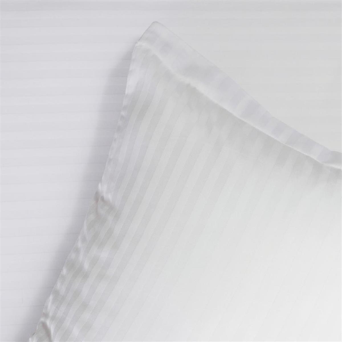Φωτογραφία προϊόντος: Μαξιλαροθήκη Striped Satin BOREA 240Tc 100% Cotton Λευκή 50 x 70 cm + 5 cm (Oxford style)