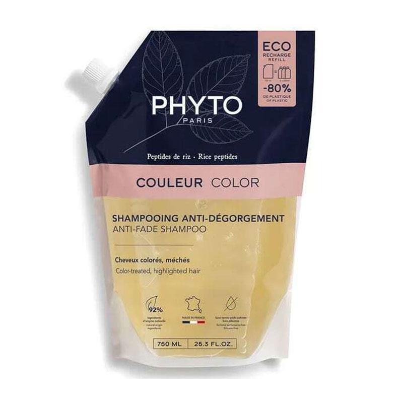 Φωτογραφία προϊόντος: PHYTO Color Anti-Fade Shampoo Σαμπουάν Προστασίας Χρώματος Eco Refill 750ML