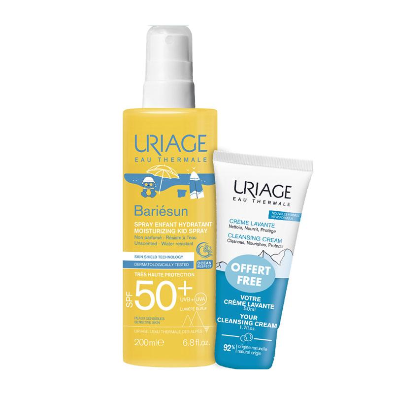 Φωτογραφία προϊόντος: Uriage Bariesun Moisturizing Kid Spray SPF50+ Αντηλιακό Για Παιδιά 200 ml + Δώρο Uriage Eau Thermale Cleansing Cream 50 ml