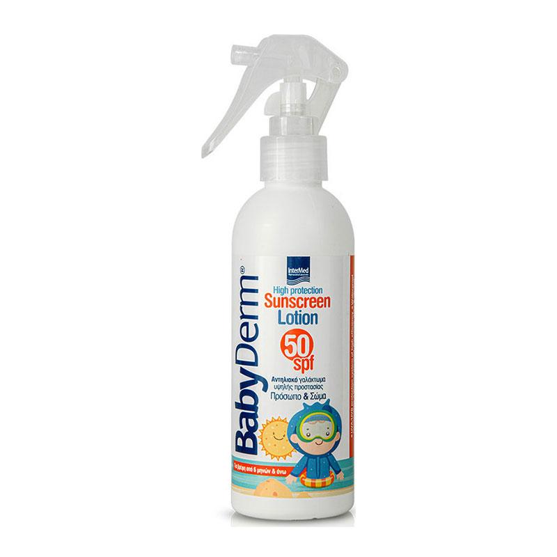 Φωτογραφία προϊόντος: Intermed Babyderm Sunscreen Lotion spray SPF50 200 ml