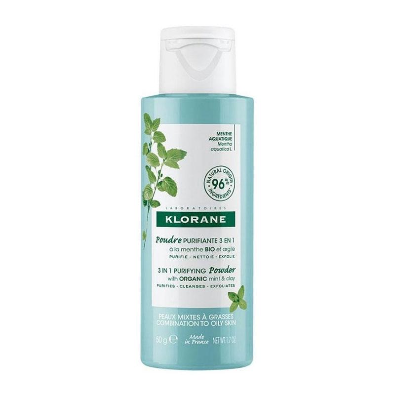 Φωτογραφία προϊόντος: Klorane Aquatic Mint 3 in 1 Purifying Powder Καθαριστική Πούδρα με Υδάτινη Μέντα + Άργιλο για Μικτό-Λιπαρό Δέρμα 50 g