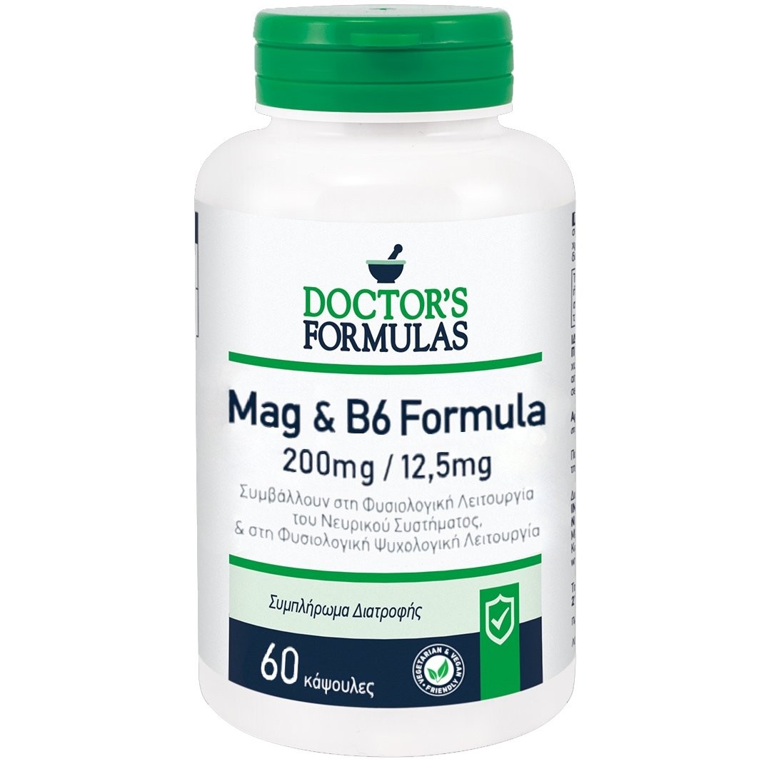 Φωτογραφία προϊόντος: Doctor's Formulas Mag & B6 Formula 12.5mg 60 κάψουλες