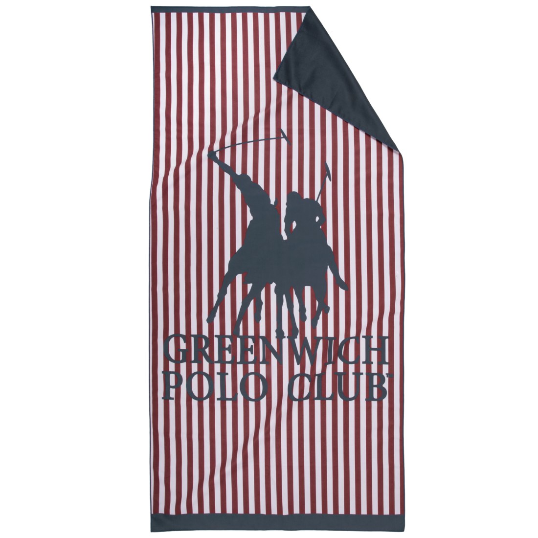 Φωτογραφία προϊόντος: Greenwich Polo Club Πετσέτα Θαλάσσης Microfibre Logo Ρίγες 80x170εκ, Χρώμα Μπλε-Κόκκινο