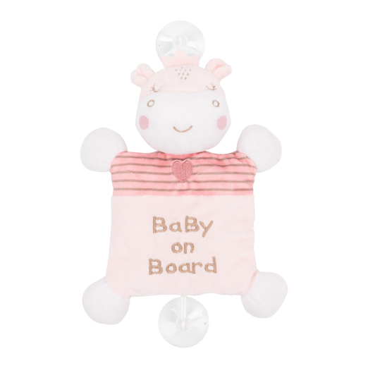 Φωτογραφία προϊόντος: Kikka boo Pink Hippo Dreams, Μαλακό παιχνίδι αυτοκινήτου “Baby on Board” με βεντούζα