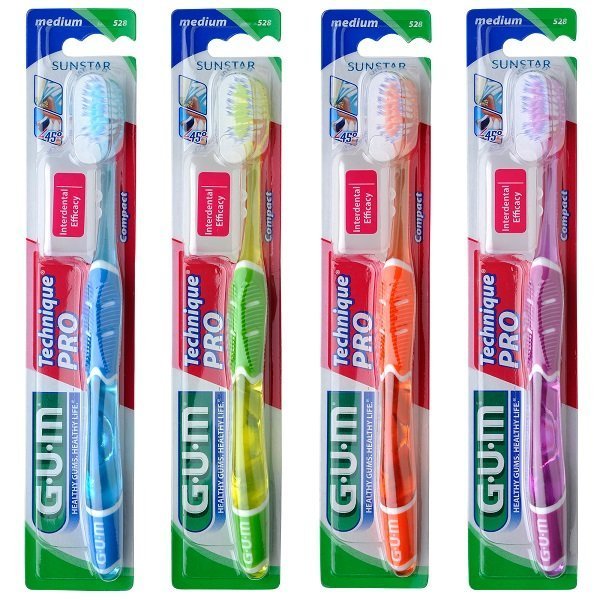 Φωτογραφία προϊόντος: GUM 528 Technique Pro Medium Toothbrush Διαφανές-Γαλάζια, 1τμχ
