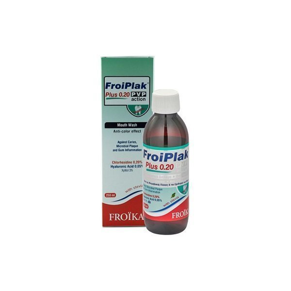 Φωτογραφία προϊόντος: Froika Froiplak Plus 0,20 PVP action Στοματικό Διάλυμα κατα της Χρώσης 250 ml