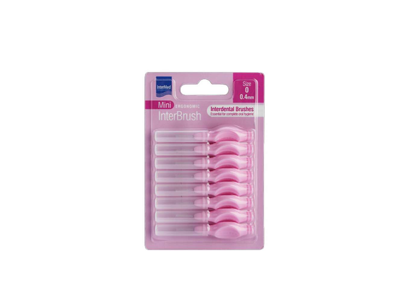Φωτογραφία προϊόντος: Intermed Mini Ergonomic Interbrush Οδοντογλυφίδες Μεσοδόντιου Καθαρισμού (ροζ 0.4mm) 8τμχ