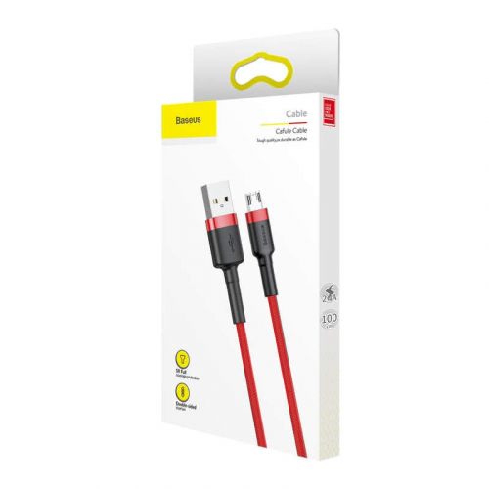 Φωτογραφία προϊόντος: Baseus Micro USB Cafule Cable 2.4A 1m Red + Red (CAMKLF-B09)
