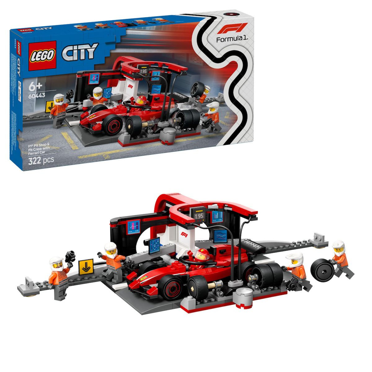 Φωτογραφία προϊόντος: LEGO City: Πιτ Στοπ F1 & Ομάδα Πιτ με Αυτοκίνητο Ferrari (60443)