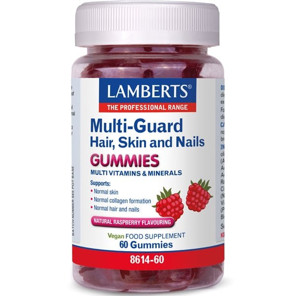 Φωτογραφία προϊόντος: Lamberts Multi Guard Hair, Skin and Nails Gummies με Φυσική Γεύση Σμέουρο 60 Gummies
