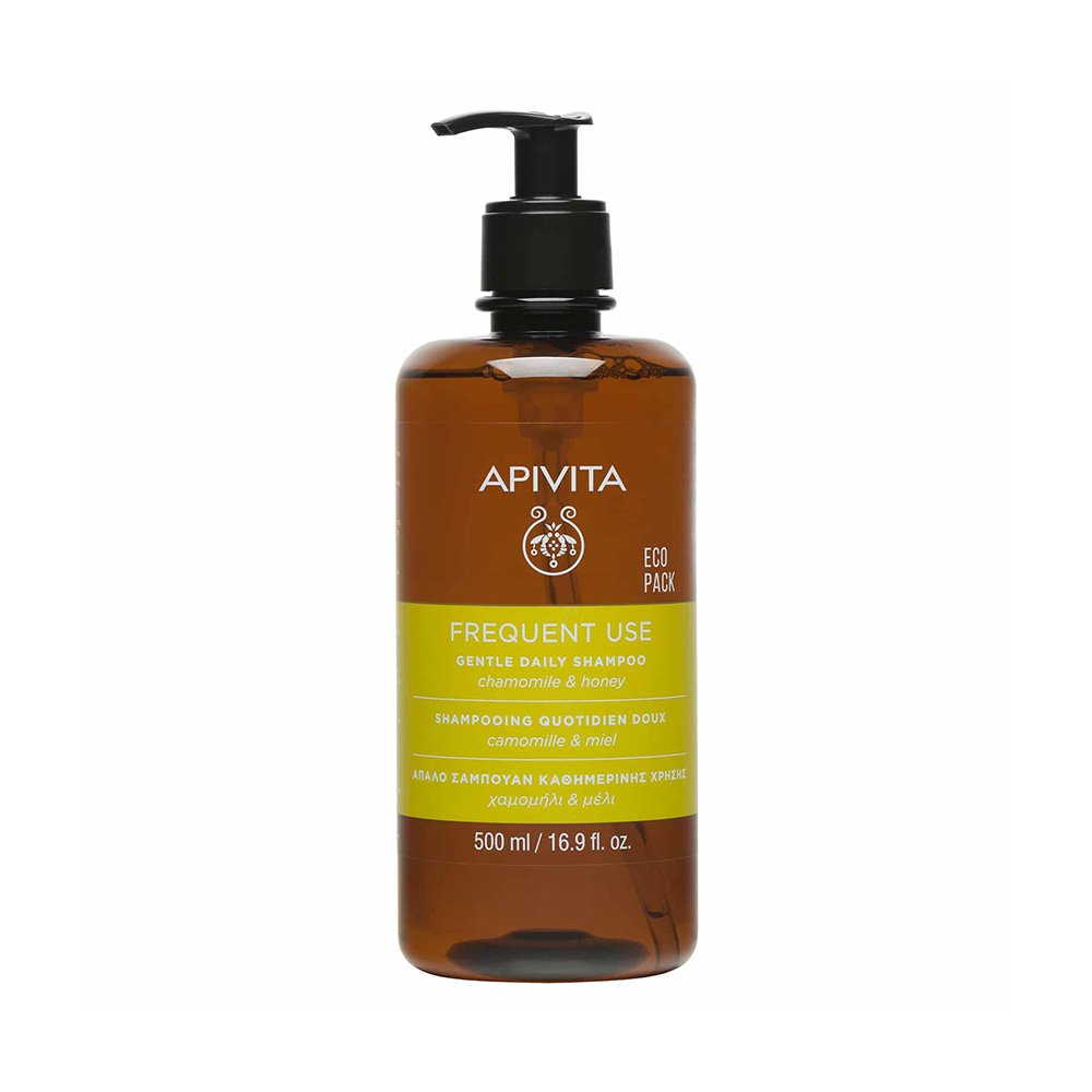 Φωτογραφία προϊόντος: Apivita Gentle Daily Eco Pack, Σαμπουάν για συχνό λούσιμο με Χαμομήλι & Μέλι 500ml