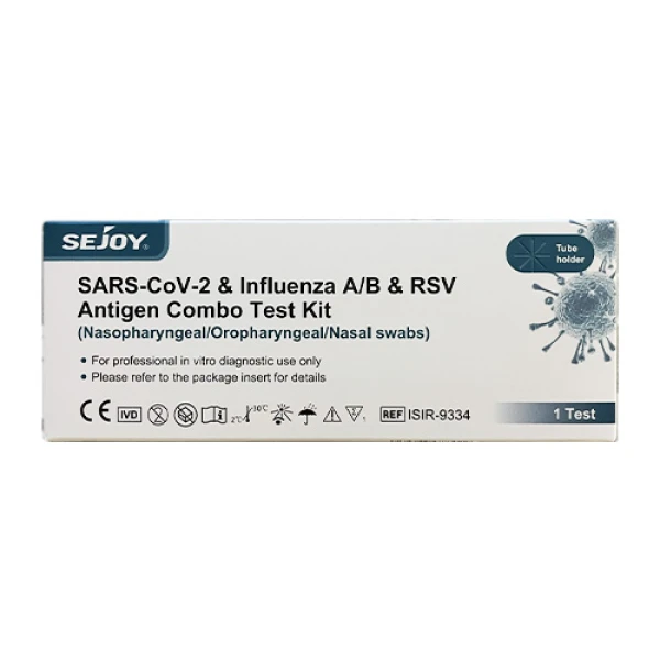 Φωτογραφία προϊόντος: Sejoy SARS-CoV-2 & Influenza A+B & RSV 1τμχ Αυτοδιαγνωστικό Τεστ Ταχείας Ανίχνευσης Αντιγόνων Covid-19 & Γρίπης με Ρινικό Δείγμα