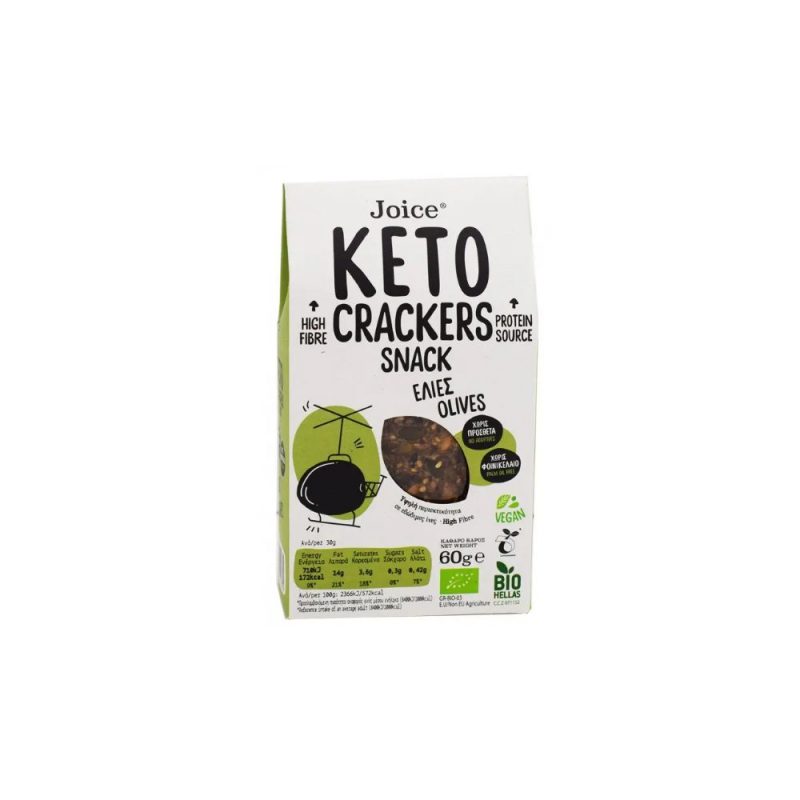 Φωτογραφία προϊόντος: Βιολογικά Keto Crackers με Ελιά • Joice Foods • 60γρ