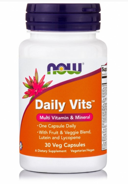 Φωτογραφία προϊόντος: Now Foods Daily Vits με Lycopene & Lutein Πολυβιταμίνη – Now / Βιταμίνες Vegan 30 ταμπλέτες