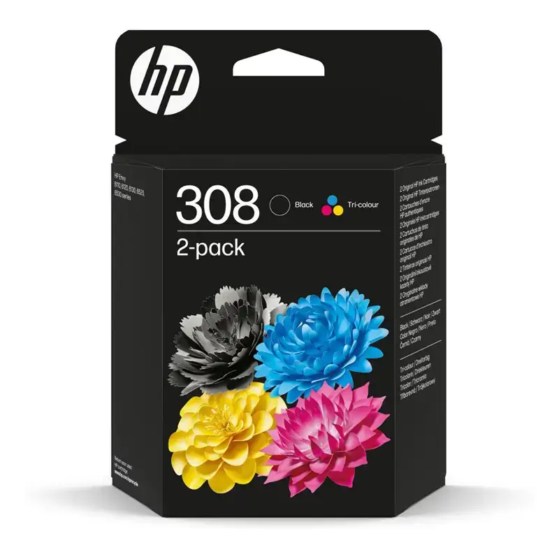Φωτογραφία προϊόντος: HP 308 2-Pack Black/Tri-color Original Ink Cartridge Combo