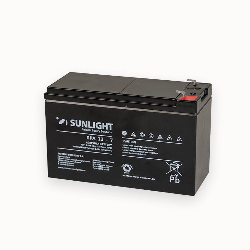 Φωτογραφία προϊόντος: Μπαταρία Sunlight VRLA AGM (12V 7Ah) 1.95 kg 151mm x 65mm x 94mm με Λεπτους Πόλους