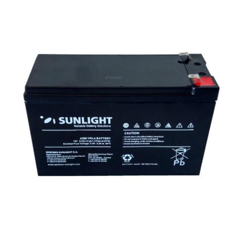 Φωτογραφία προϊόντος: Μπαταρία Sunlight VRLA AGM (12V 12Ah) 3.45kg 151mm x 95mm x 94mm