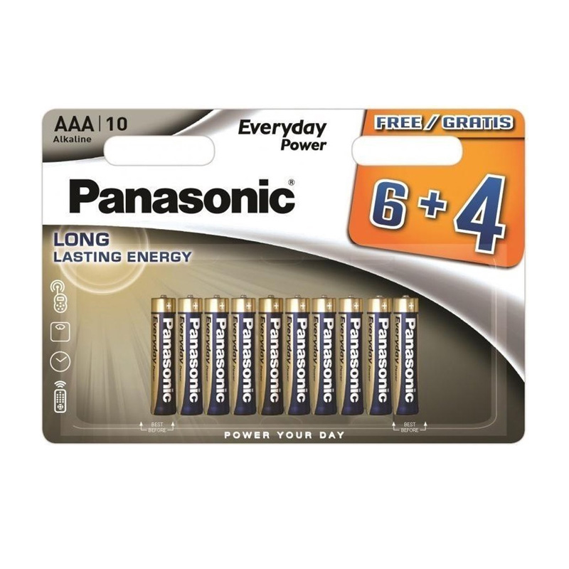Φωτογραφία προϊόντος: Μπαταρία Panasonic Everyday Power LR03EPS/10BW size AAA Τεμ. 6+4
