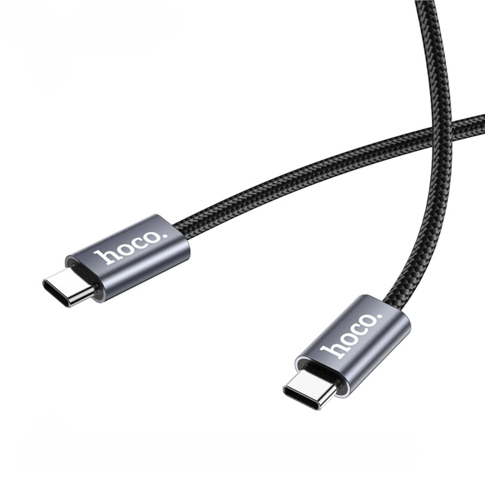 Φωτογραφία προϊόντος: Καλώδιο Hoco DU48 Times USB-C σε USB-C 240W 5A High Power Fast Charging Braided Μαύρο 1.8m