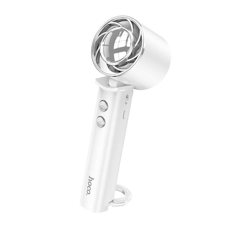 Φωτογραφία προϊόντος: 2ADD149A-D3CC-EF11-9A7B-C174DFB988E4 Φορητός Επαναφορτιζόμενος Ανεμιστήρας Hoco HX61 Exquisite Mini 1200mAh 3 Ταχύτητες Αέρα Λευκός