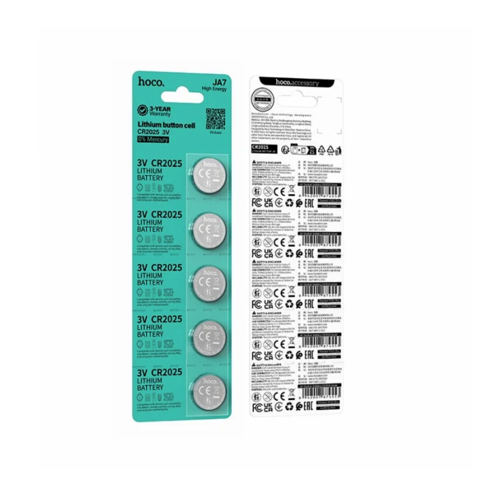 Φωτογραφία προϊόντος: Buttoncell Lithium Hoco JA7 CR2025 Τεμ. 5