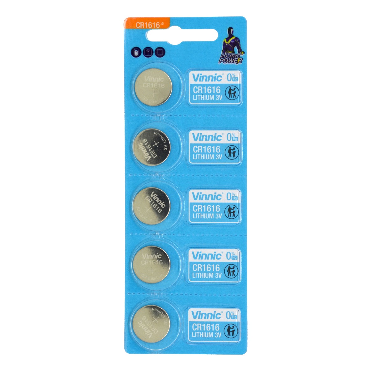 Φωτογραφία προϊόντος: Buttoncell Vinnic CR1616 3V Τεμ. 5 με Διάτρητη Συσκευασία
